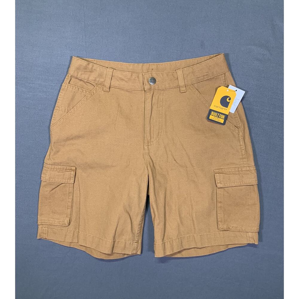 NWT Carhartt Canvas Cargo Work Shorts Brown CH8309 Boys/Kids Size 14